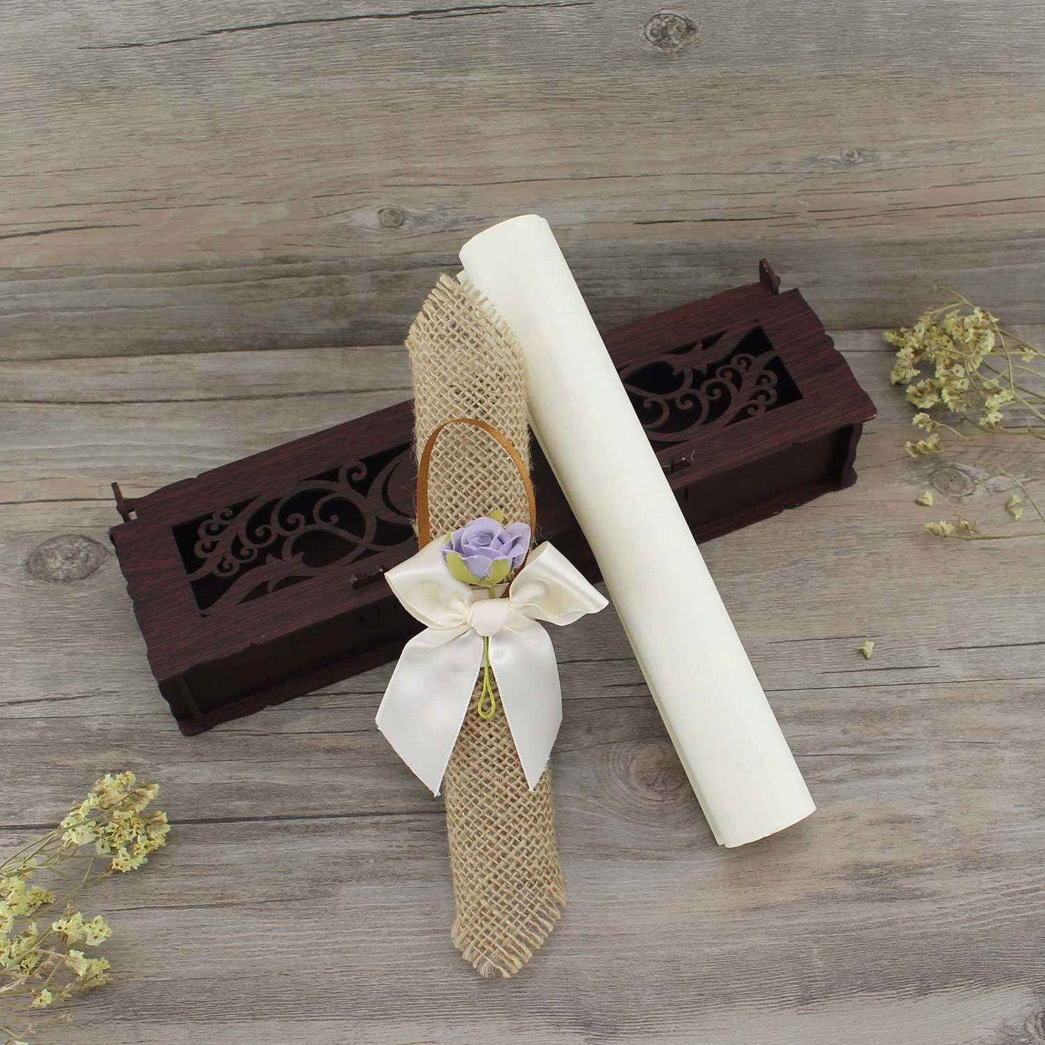 Black Wooden Box Invitation Card Customized Engraved Text